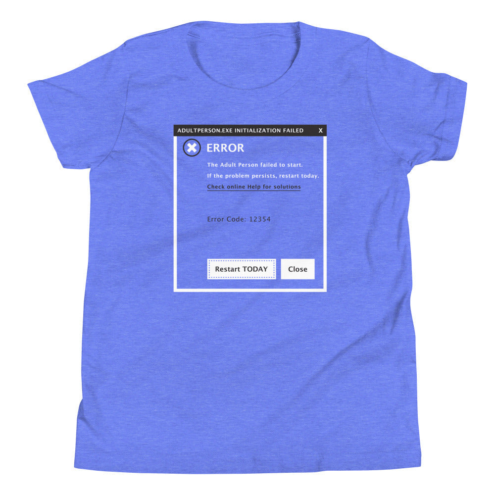 Error, Adult Person Failed To Start Kid's Youth Tee product image 5
