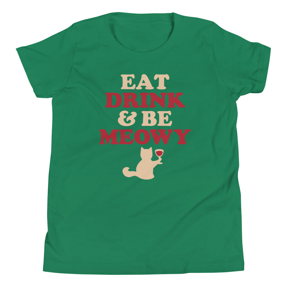 Eat Drink & Be Meowy Kid's Youth Tee product image 3