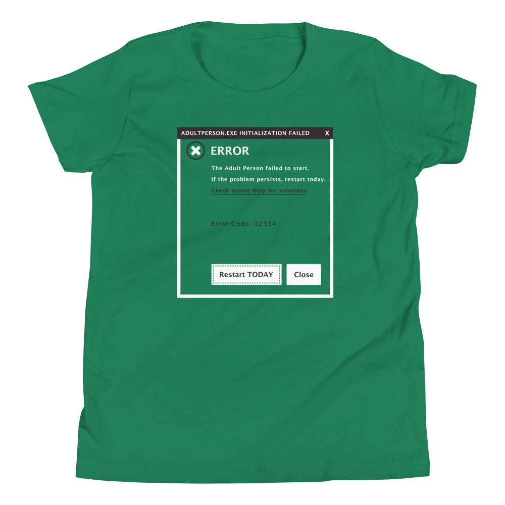 Error, Adult Person Failed To Start Kid's Youth Tee product image 4