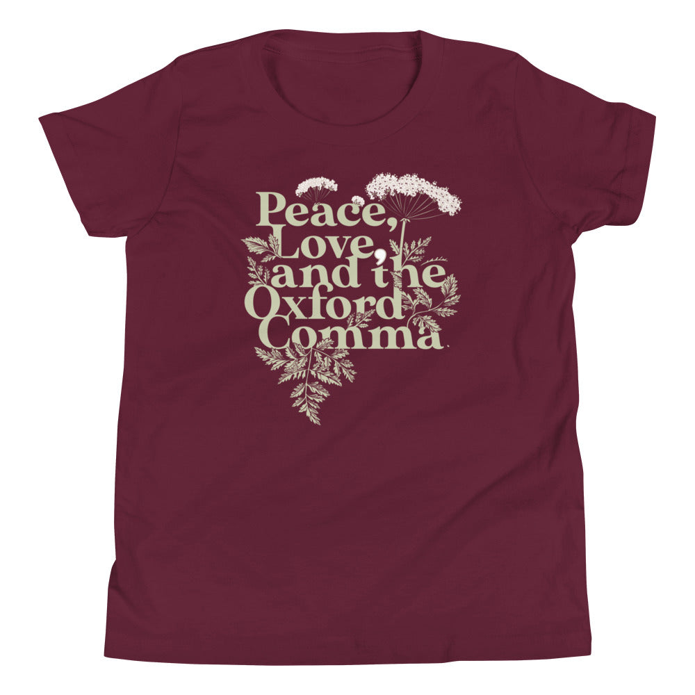 Peace, Love, And The Oxford Comma Kid's Youth Tee product image 3