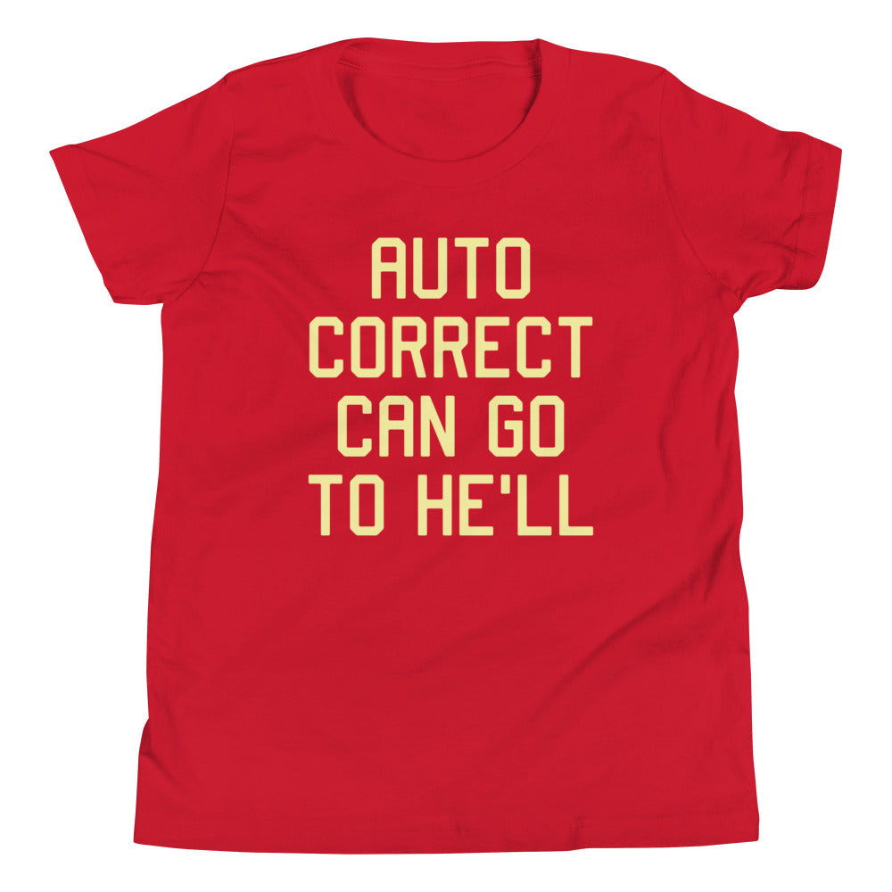 Auto Correct Can Go To He'll Kid's Youth Tee product image 3