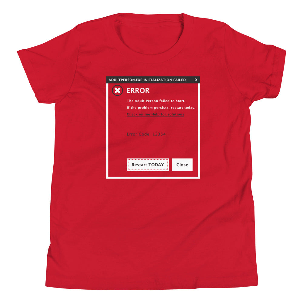 Error, Adult Person Failed To Start Kid's Youth Tee product image 2